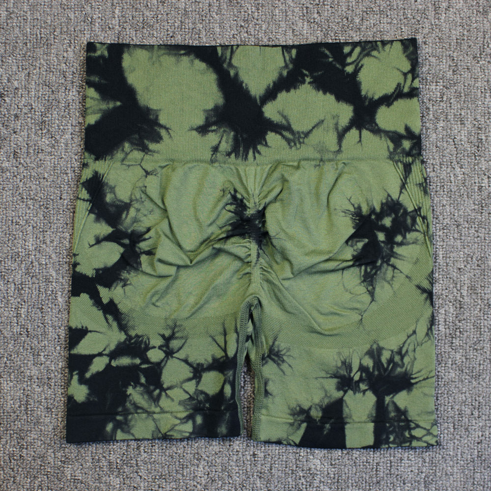 Tie-dye Printed Yoga Pants Summer Quick-drying Fitness Shorts Sexy High-waisted Hip-lifting Leggings Women Pants Tie-dye Printed Yoga Pants Summer Quick-drying Fitness Shorts Sexy High-waisted Hip-lifting Leggings Women Pants